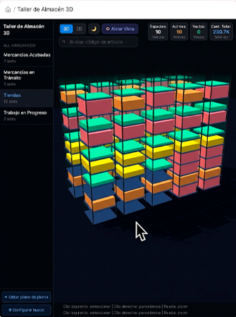 Visualización 3D de almacenes